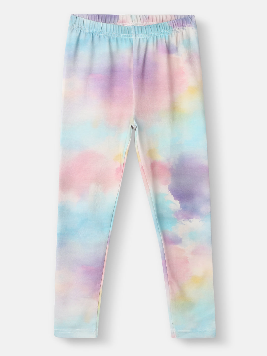 Nautinati Girls' Cotton All-over Tie and Dye Print Leggings