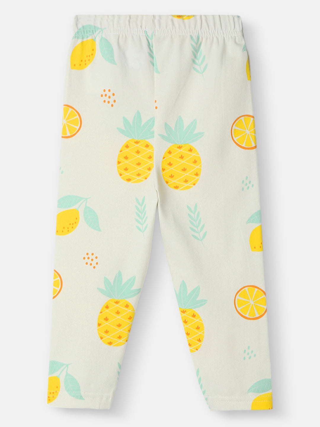 Nautinati Girls' Cotton All-over Pineapple Print Leggings