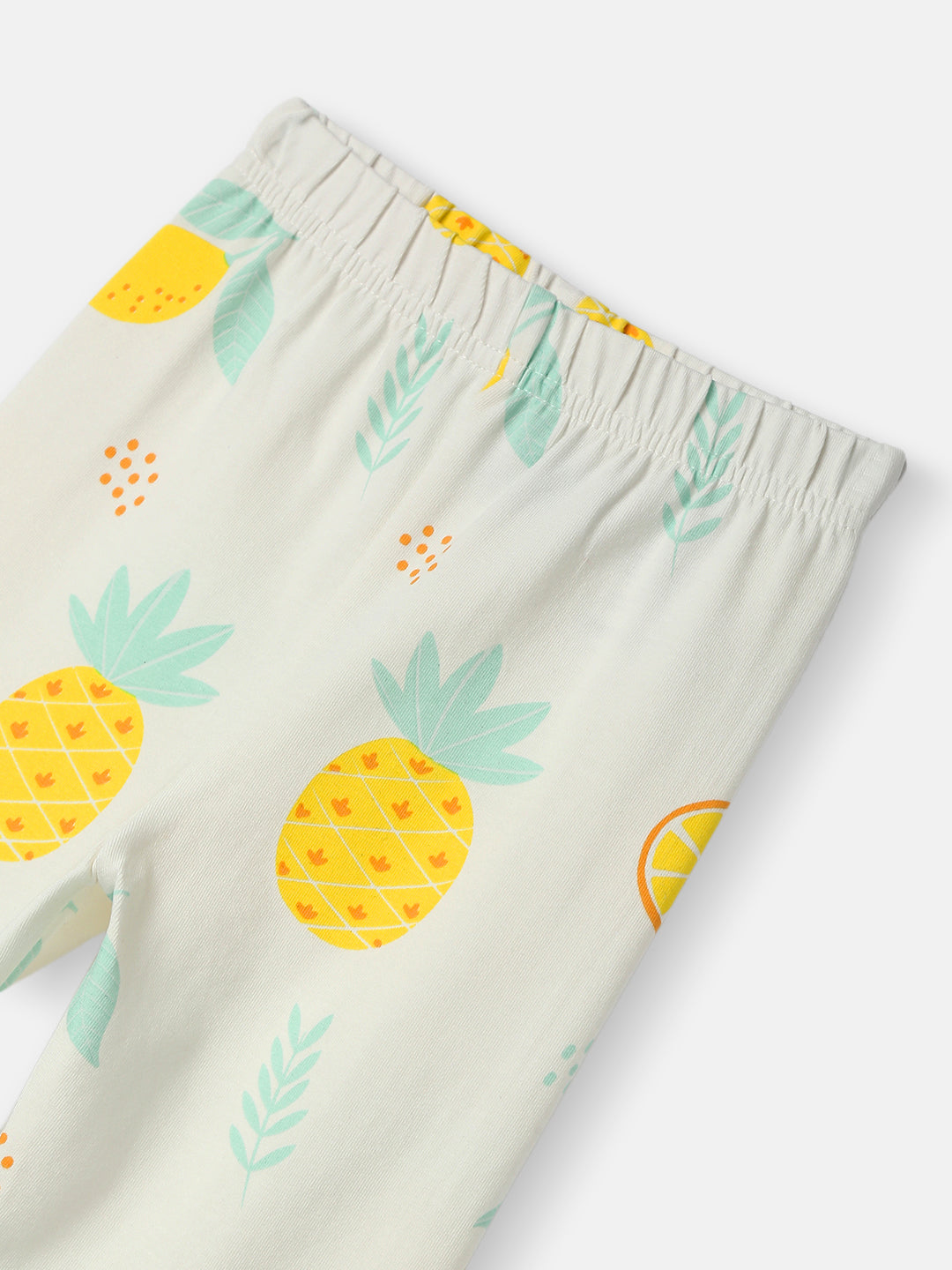 Nautinati Girls' Cotton All-over Pineapple Print Leggings