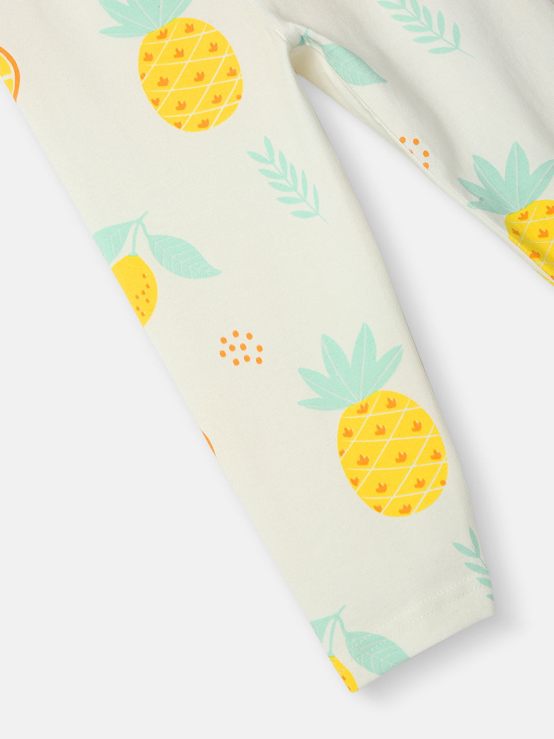 Nautinati Girls' Cotton All-over Pineapple Print Leggings