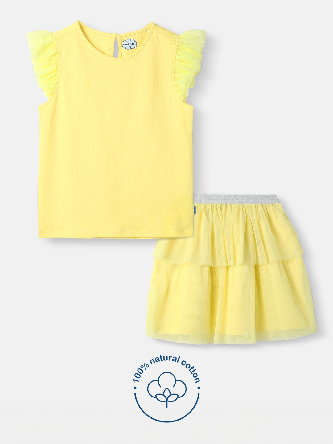 Nautinati's Girls' Party Set of Tiered Tulle Skirt and Top With Hairband