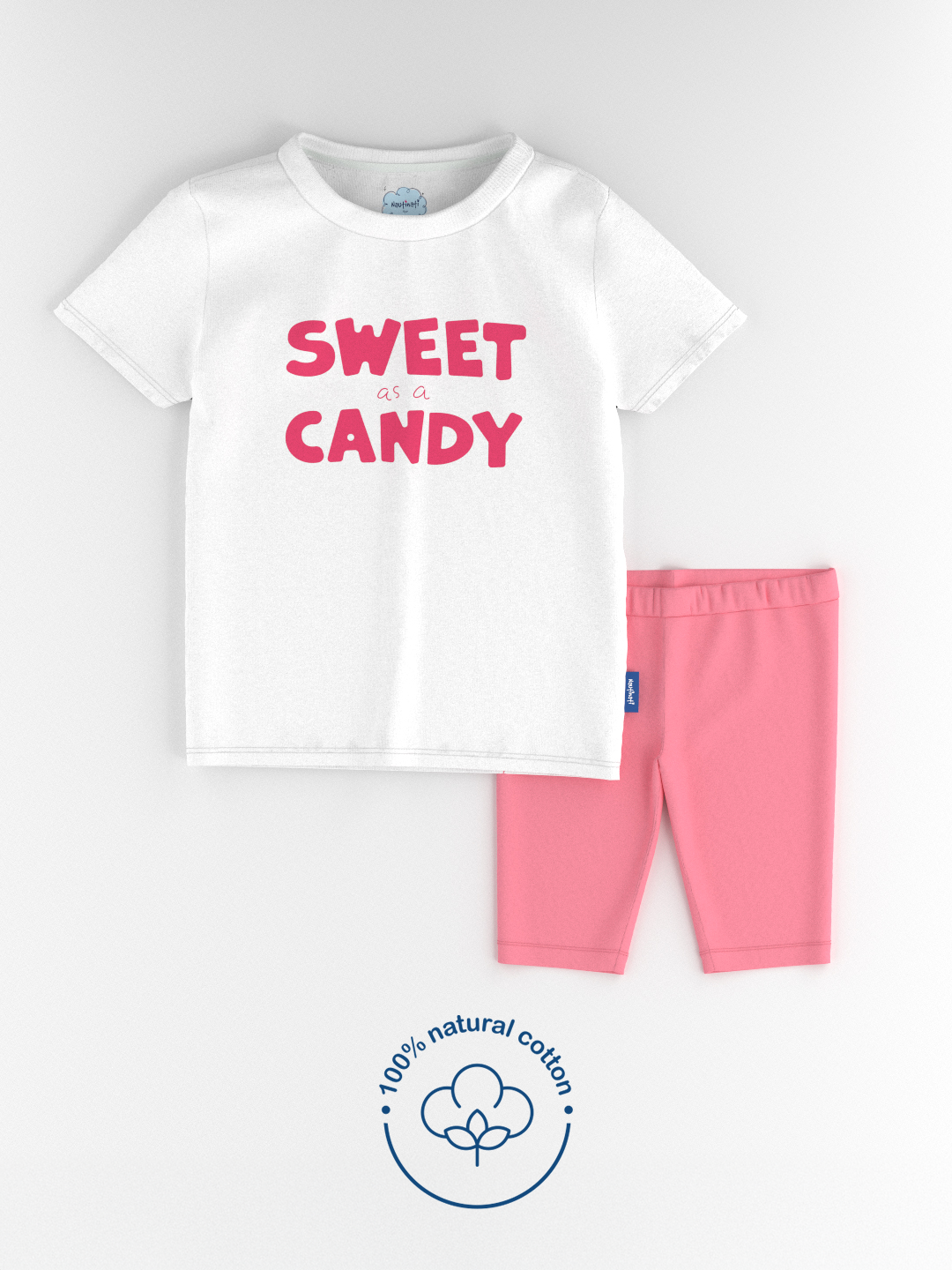 Nautinati Girls' Cotton Graphic Printed T-shirt and Solid Biker Shorts