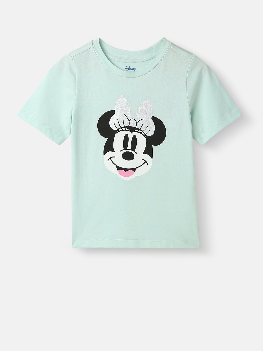Nautinati Girls' Minnie Mouse Printed Set of T-shirt and Tiered Tulle Skirt