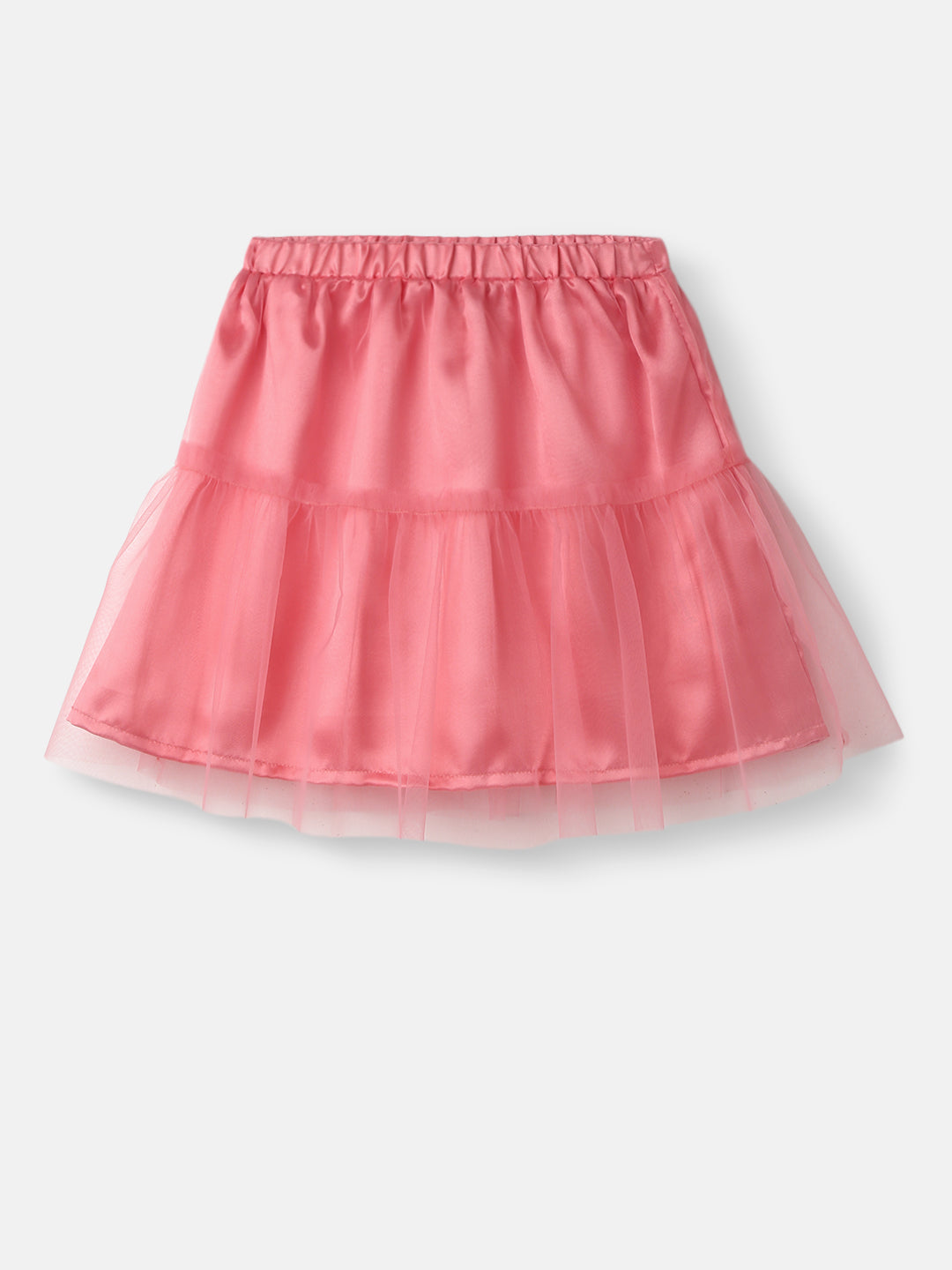Nautinati Girls' Minnie Mouse Printed Set of T-shirt and Tiered Tulle Skirt