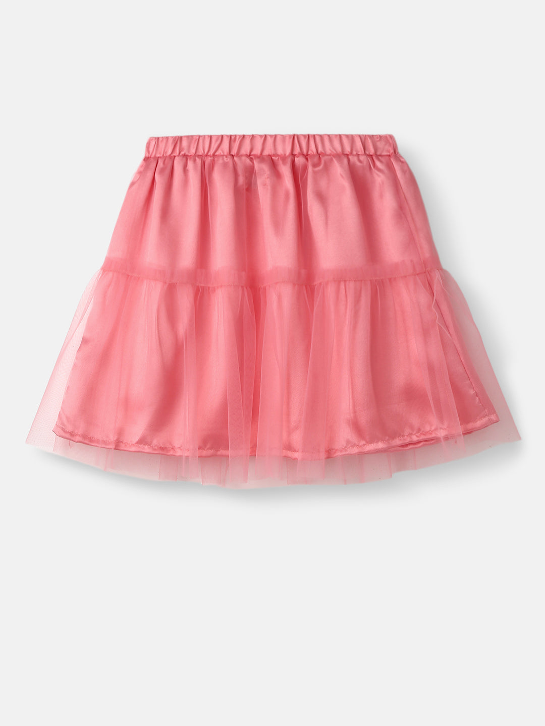 Nautinati Girls' Minnie Mouse Printed Set of T-shirt and Tiered Tulle Skirt