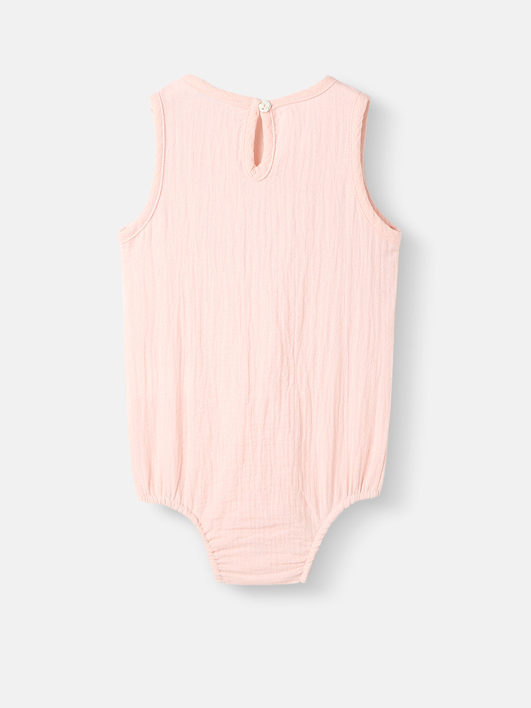 Nautinati Girls' Cotton Embroidered Sleeveless Romper