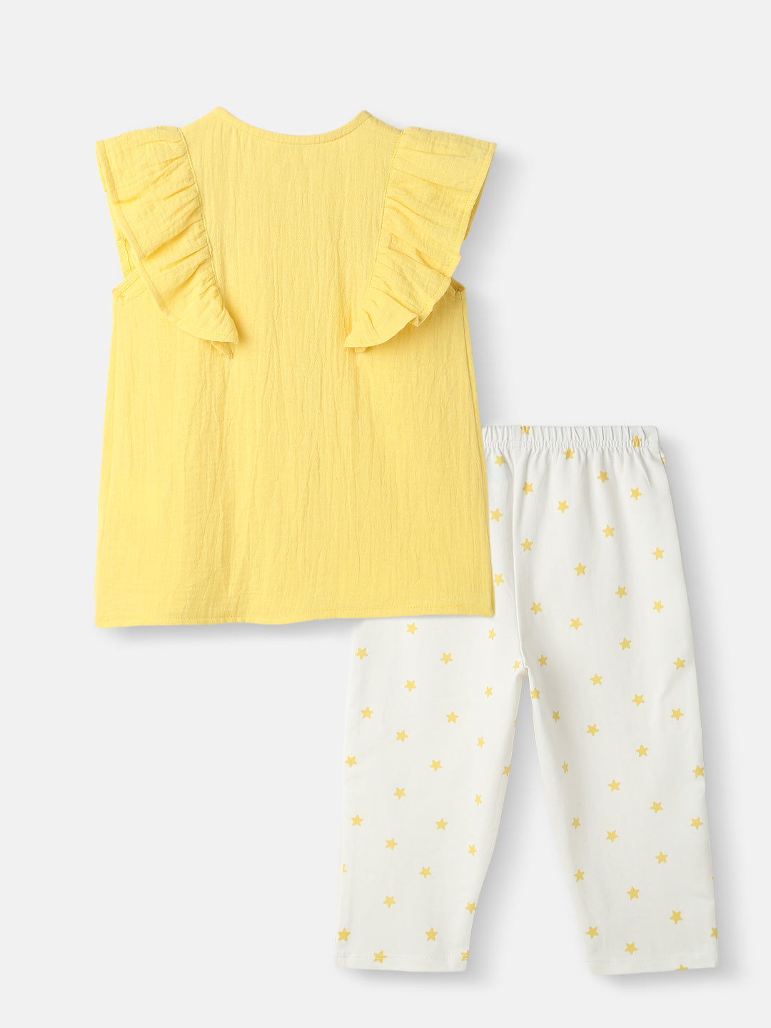 Nautinati Girls' Sleeveless Top and Printed Leggings with Hairband