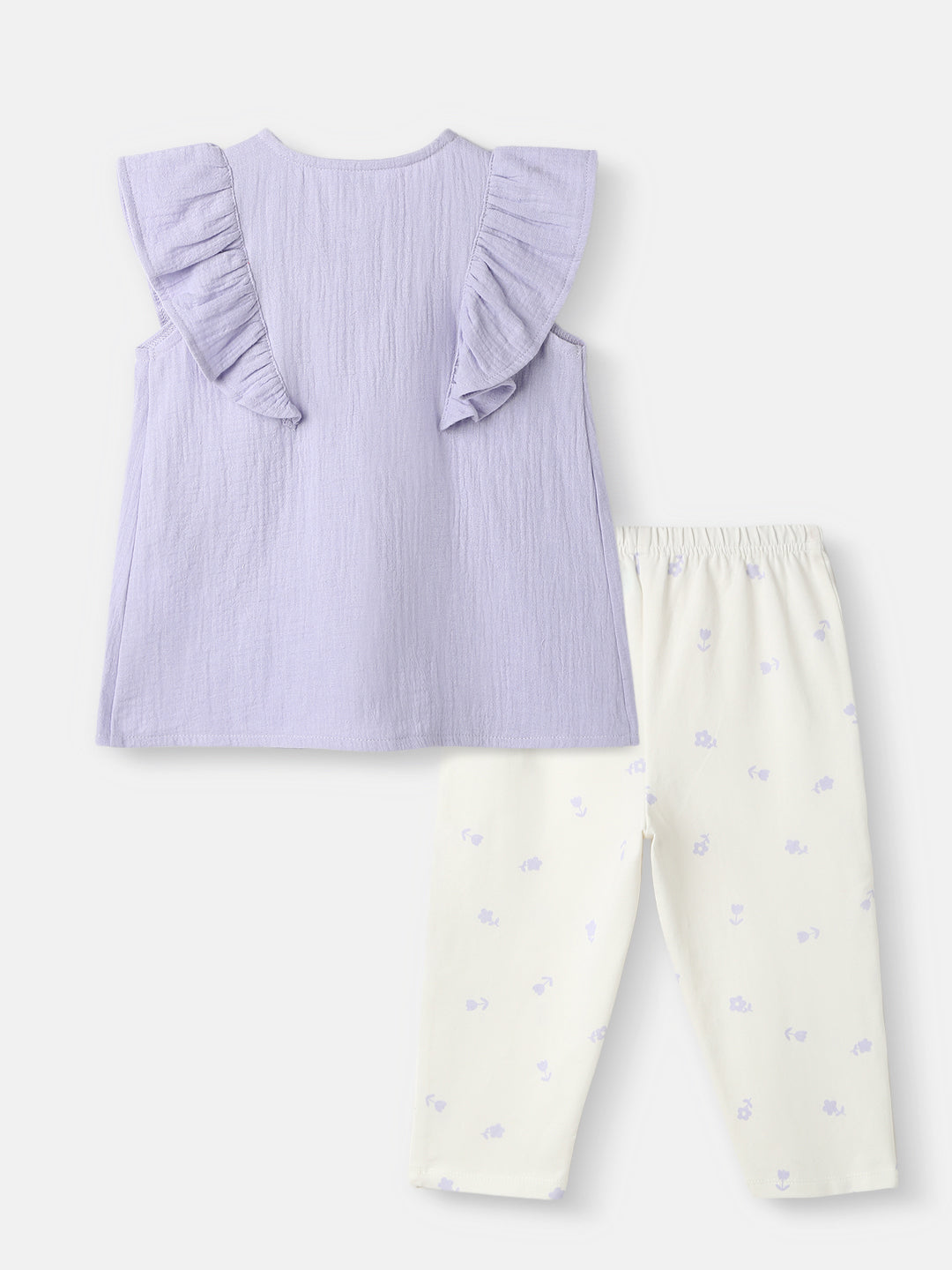 Nautinati Girls' Sleeveless Top and Printed Leggings with Hairband
