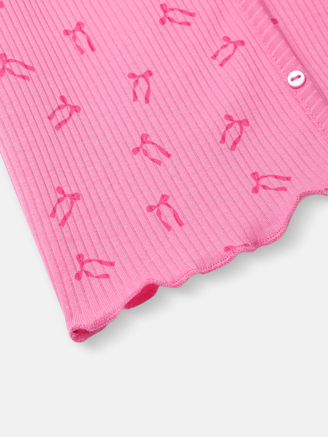 Nautinati Girls' Derby Rib Set With All-over Print | Cotton | Age 2 - 10 Years