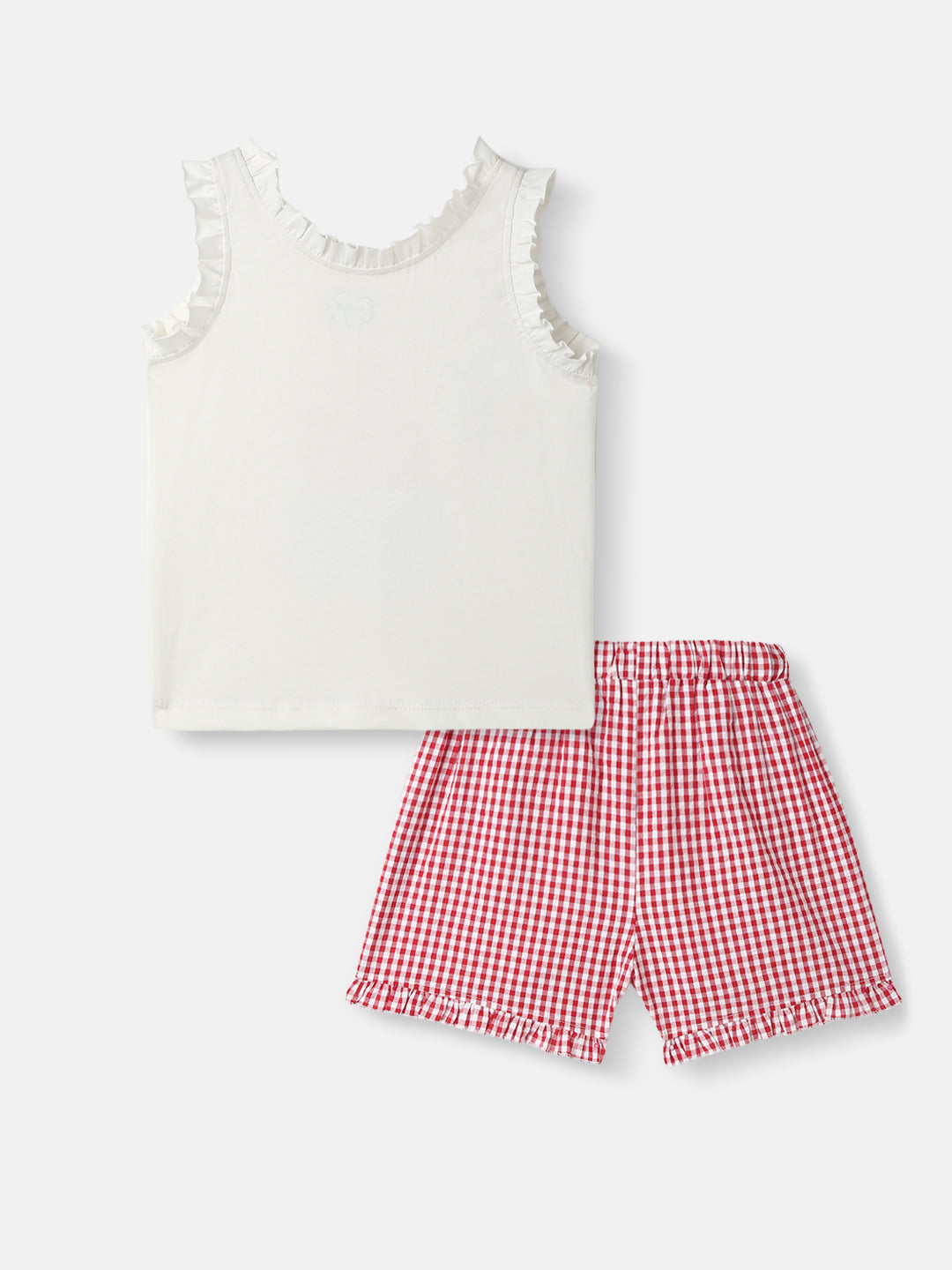 Girls Cotton Top and Shorts Set | Graphic Print Top | Yarn Dyed Shorts| 3- 24 Months
