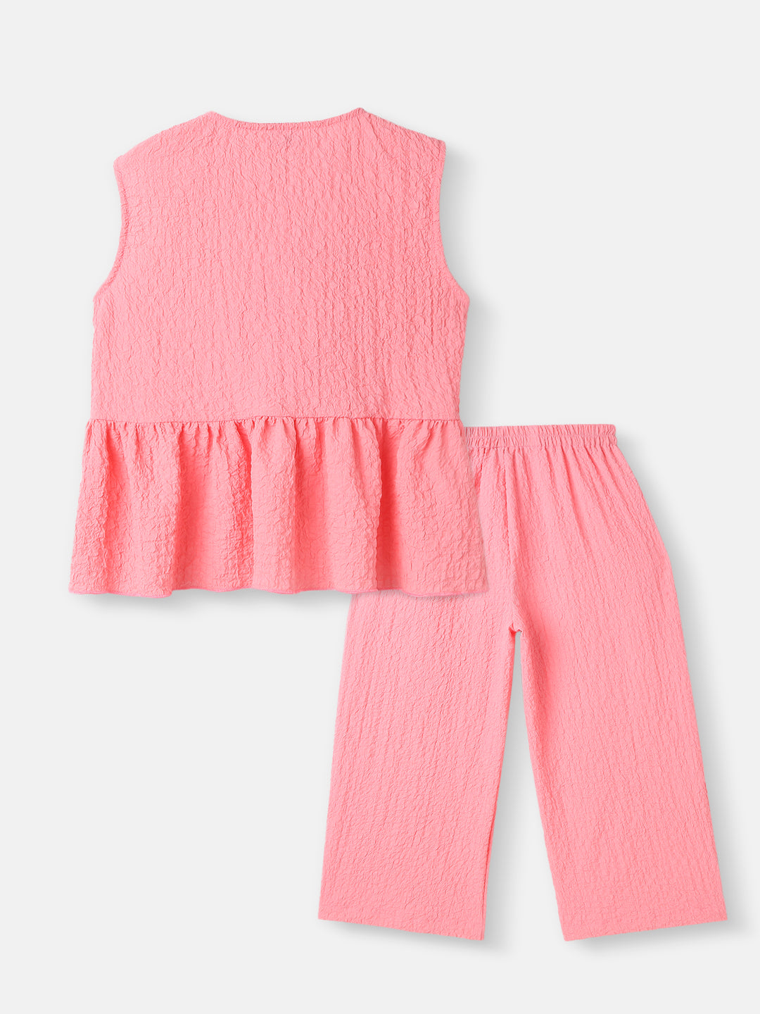 Girls Crepe Assymetric Clothing Set |Frill Top and Pants Set | 2-8 Years