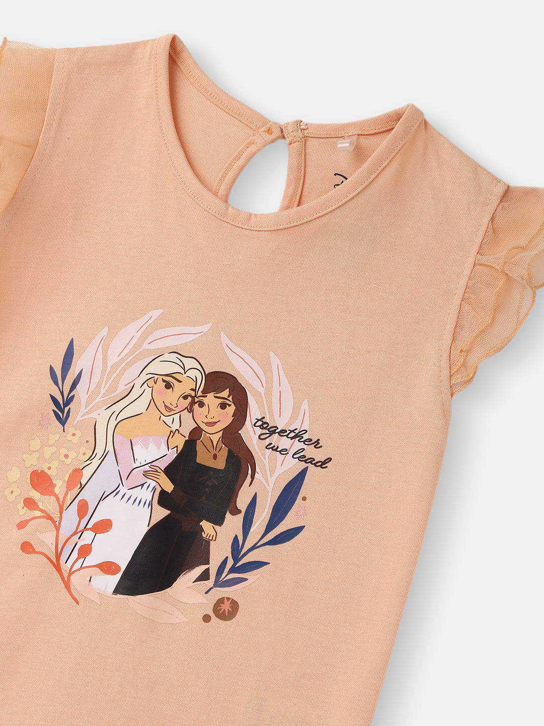 Nautinati Girls' Cotton Disney Frozen Print T-shirt