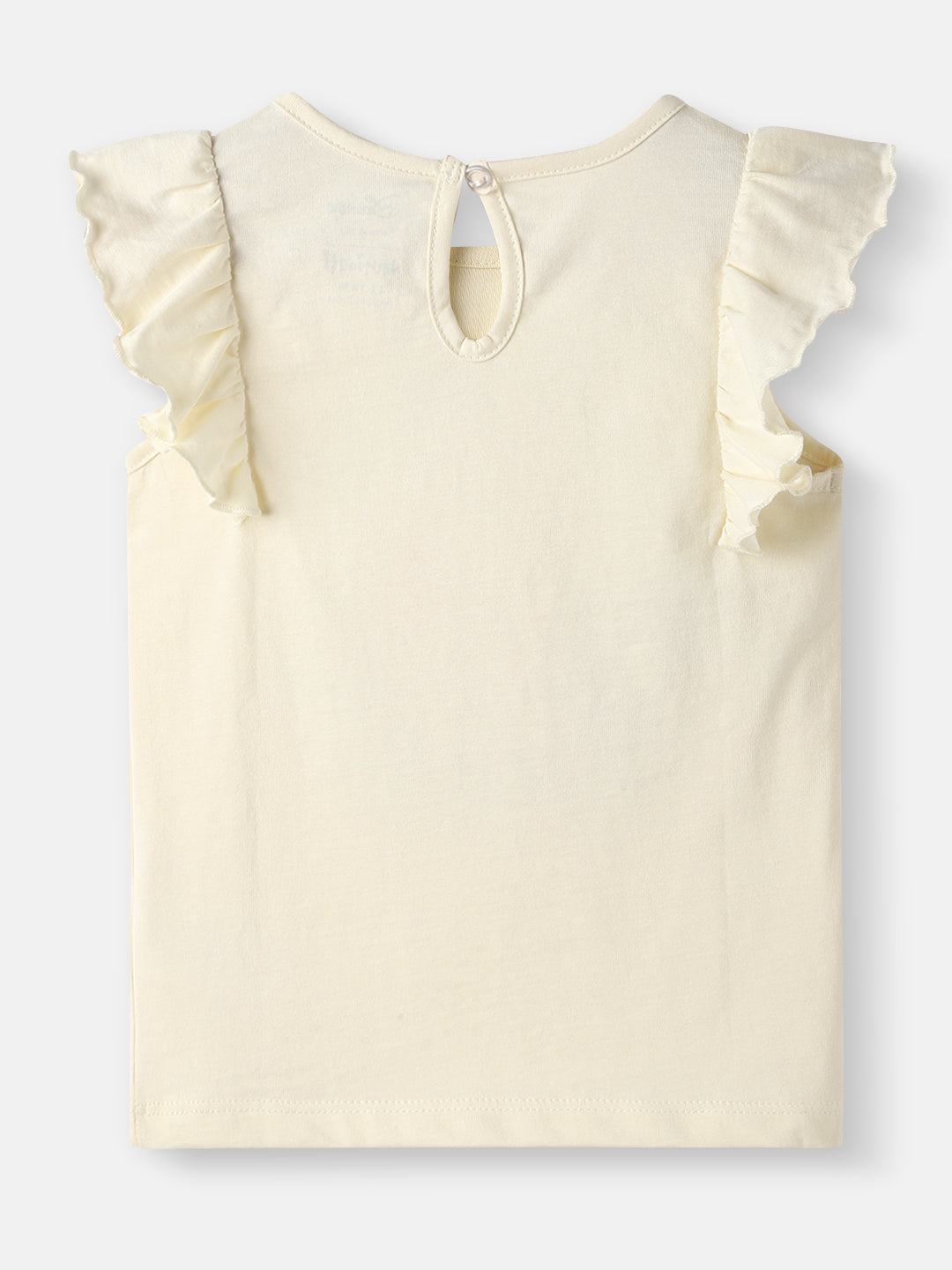 Nautinati Girls' Cotton Frozen Glitter Print T-shirt