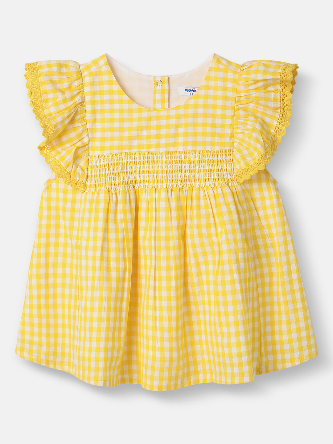 Nautinati Girls Gingham Sleeveless Top|Cotton| Age 2 - 10 Years
