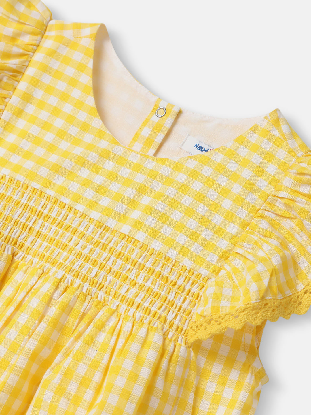 Nautinati Girls Gingham Sleeveless Top|Cotton| Age 2 - 10 Years