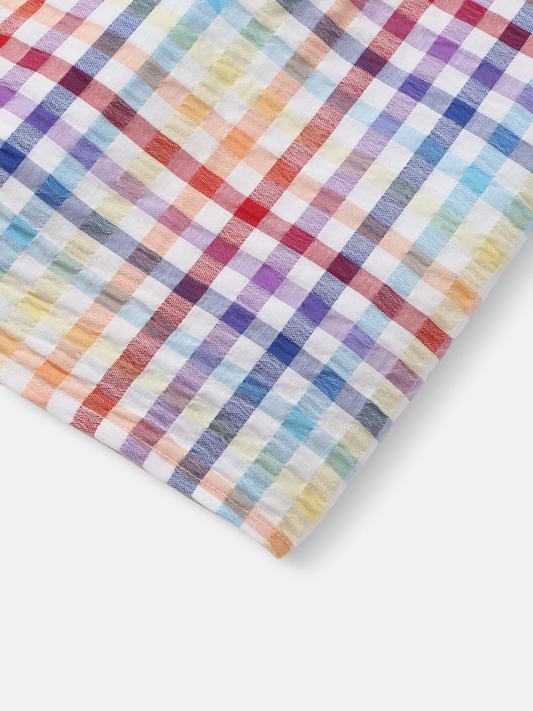 Nautinati Girls' Multicolour Seersucker Top with Puff Sleeves | Age 2-10 Years