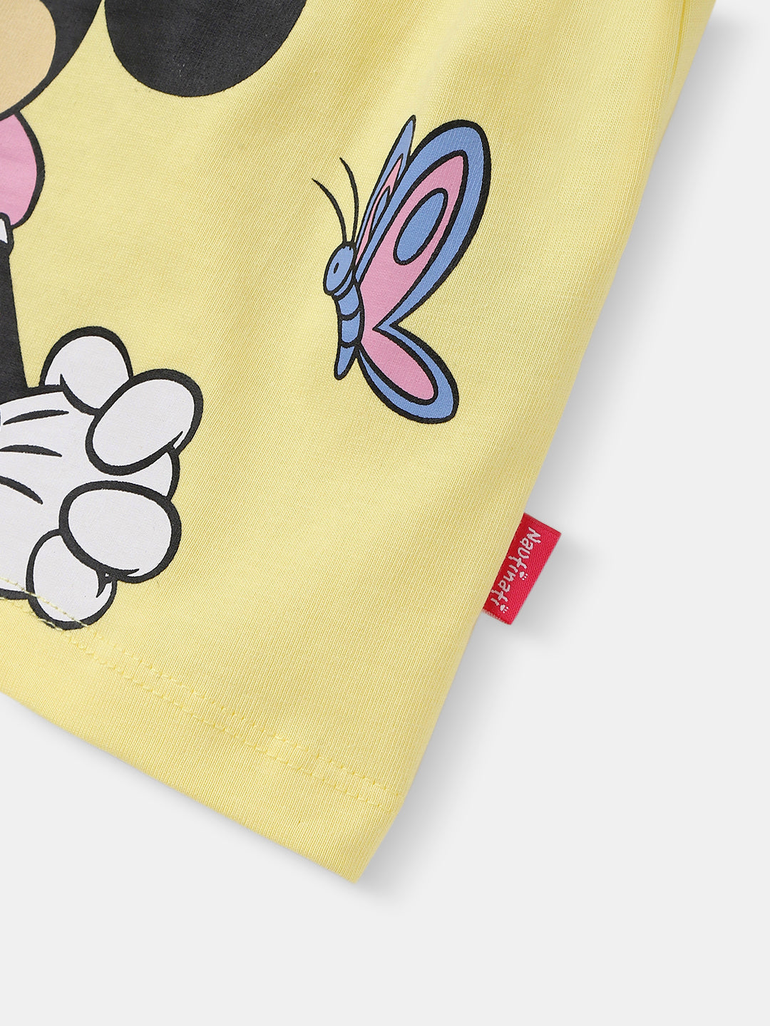 Nautinati Girls' Minnie Mouse Graphic Cotton Top | Half Sleeves | Age 12-18M