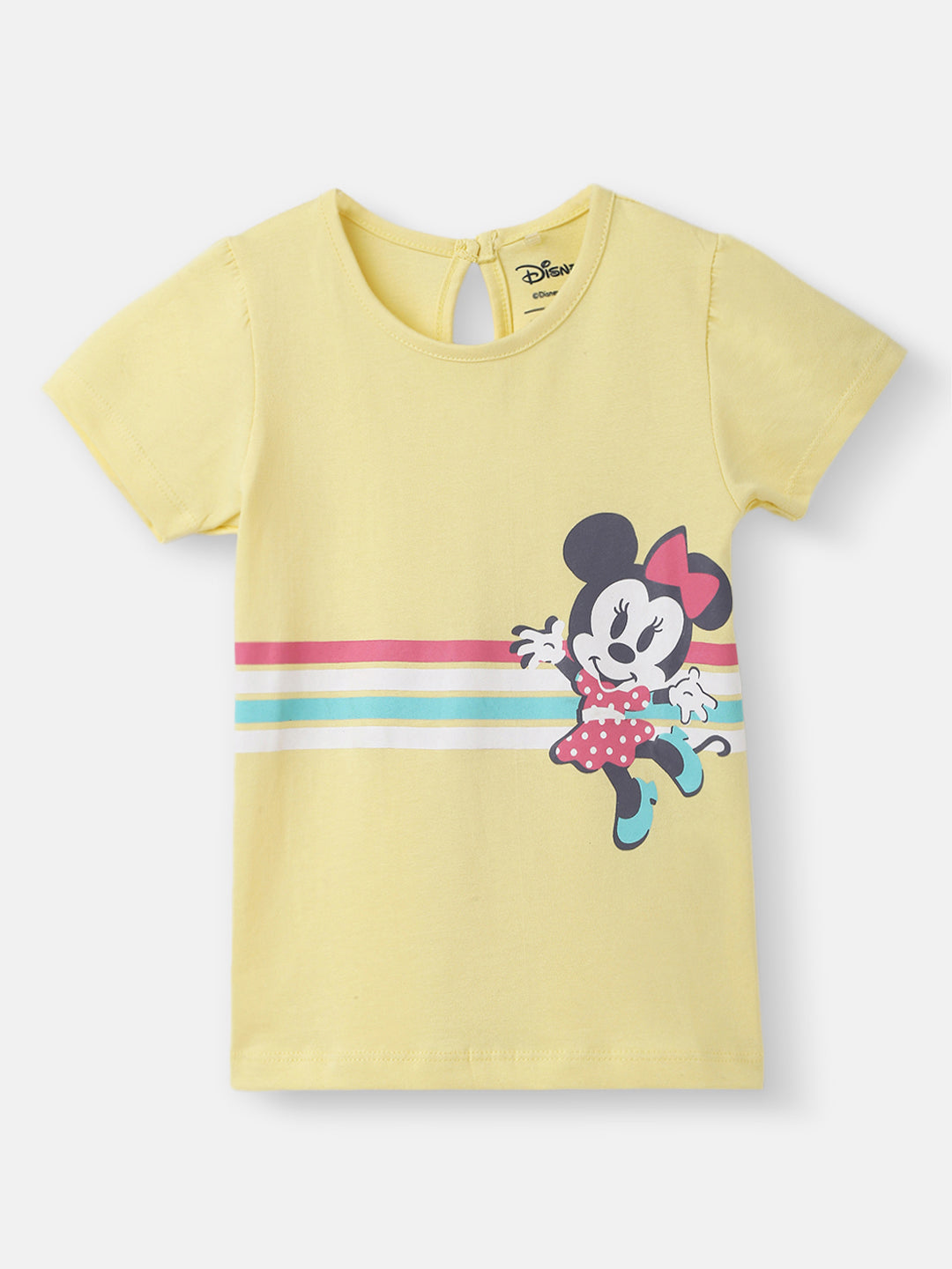 Nautinati Girls' Minnie Mouse Graphic Cotton Top | Half Sleeves | Age 12-18M