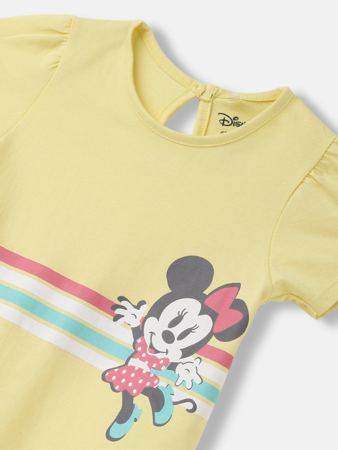 Nautinati Girls' Minnie Mouse Graphic Cotton Top | Half Sleeves | Age 12-18M