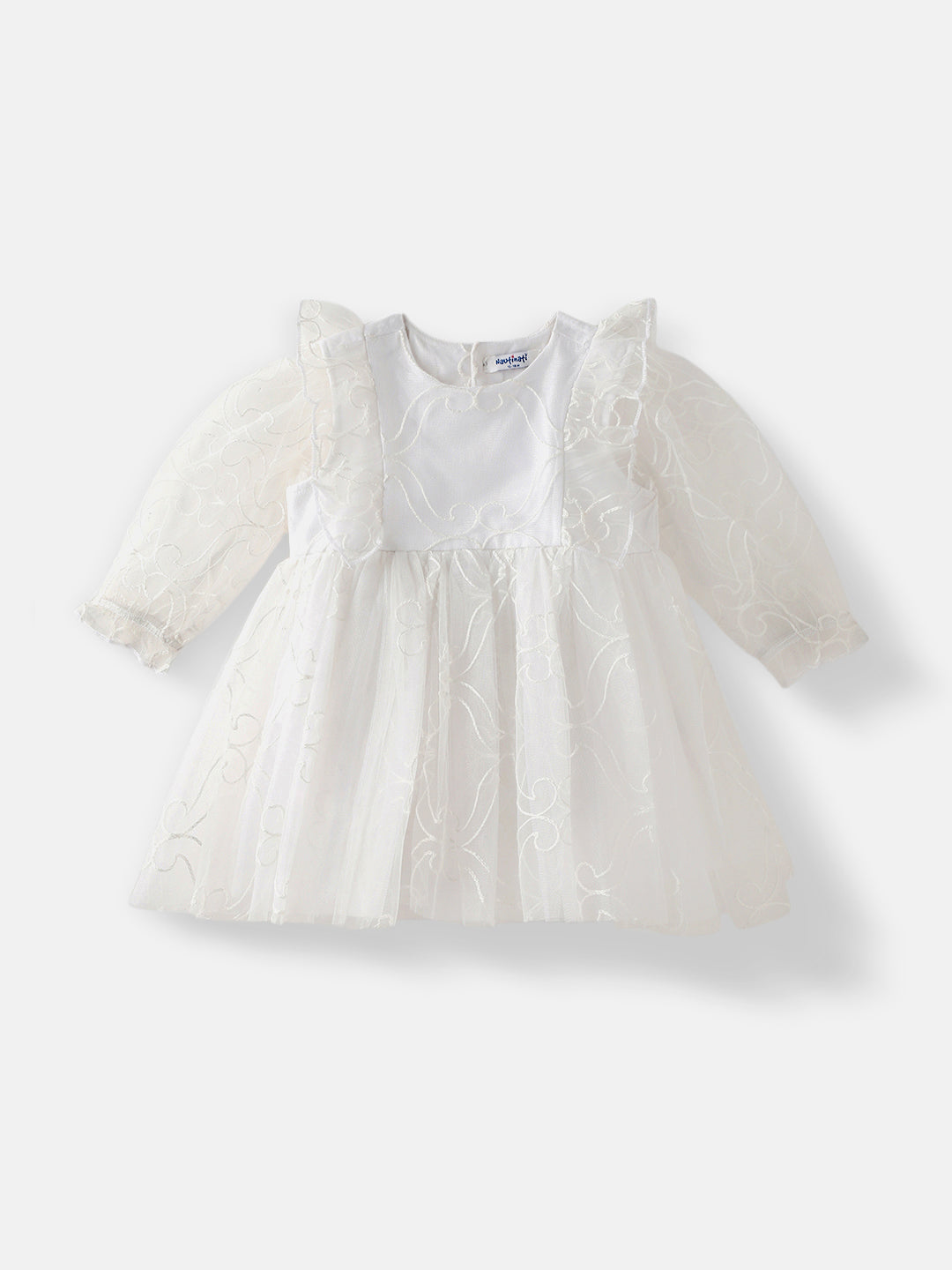 Nautinati' Girls' Mesh Embroidered Party Frock