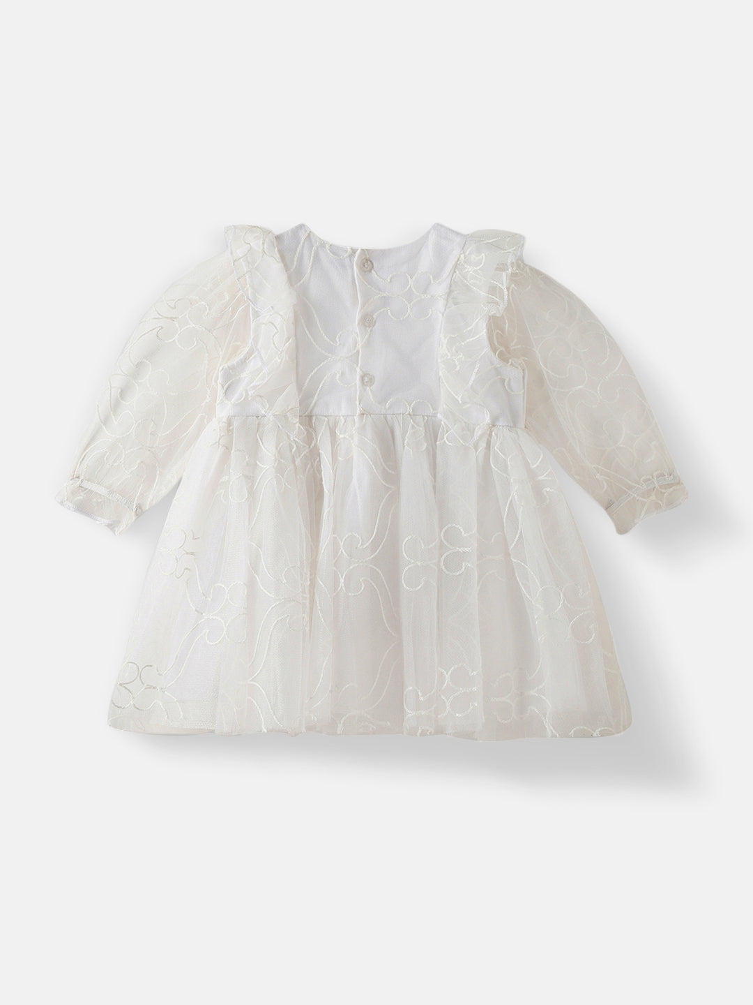 Nautinati' Girls' Mesh Embroidered Party Frock