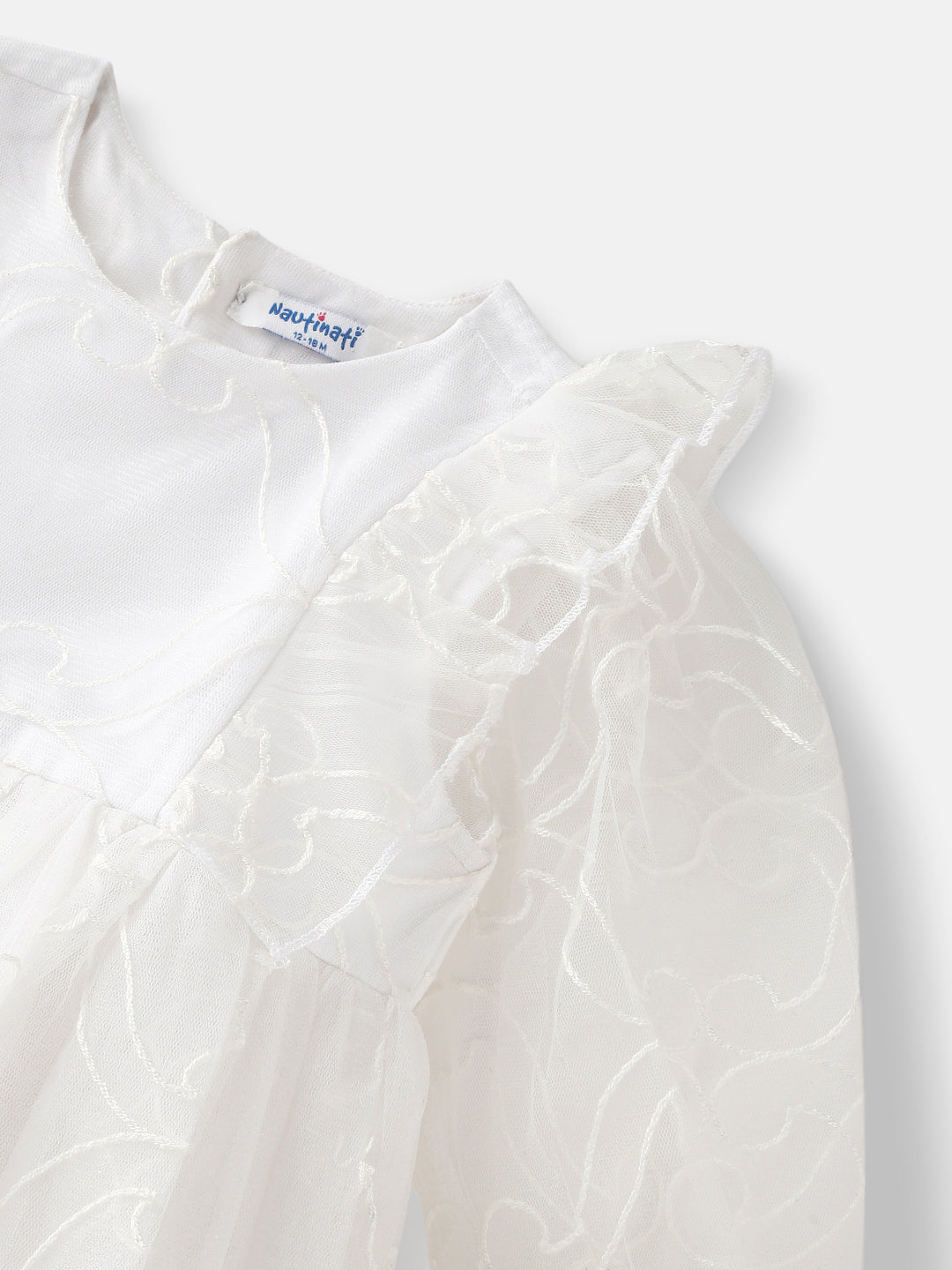 Nautinati' Girls' Mesh Embroidered Party Frock