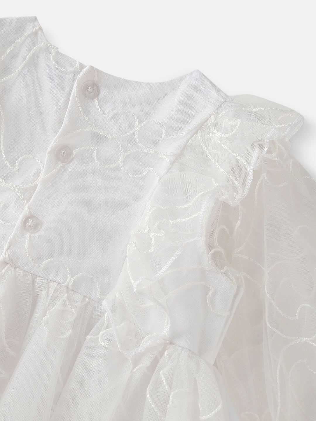 Nautinati' Girls' Mesh Embroidered Party Frock