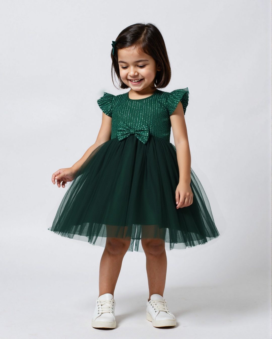 Nautinati Girls Sequin Party Dress with Sling Bag
