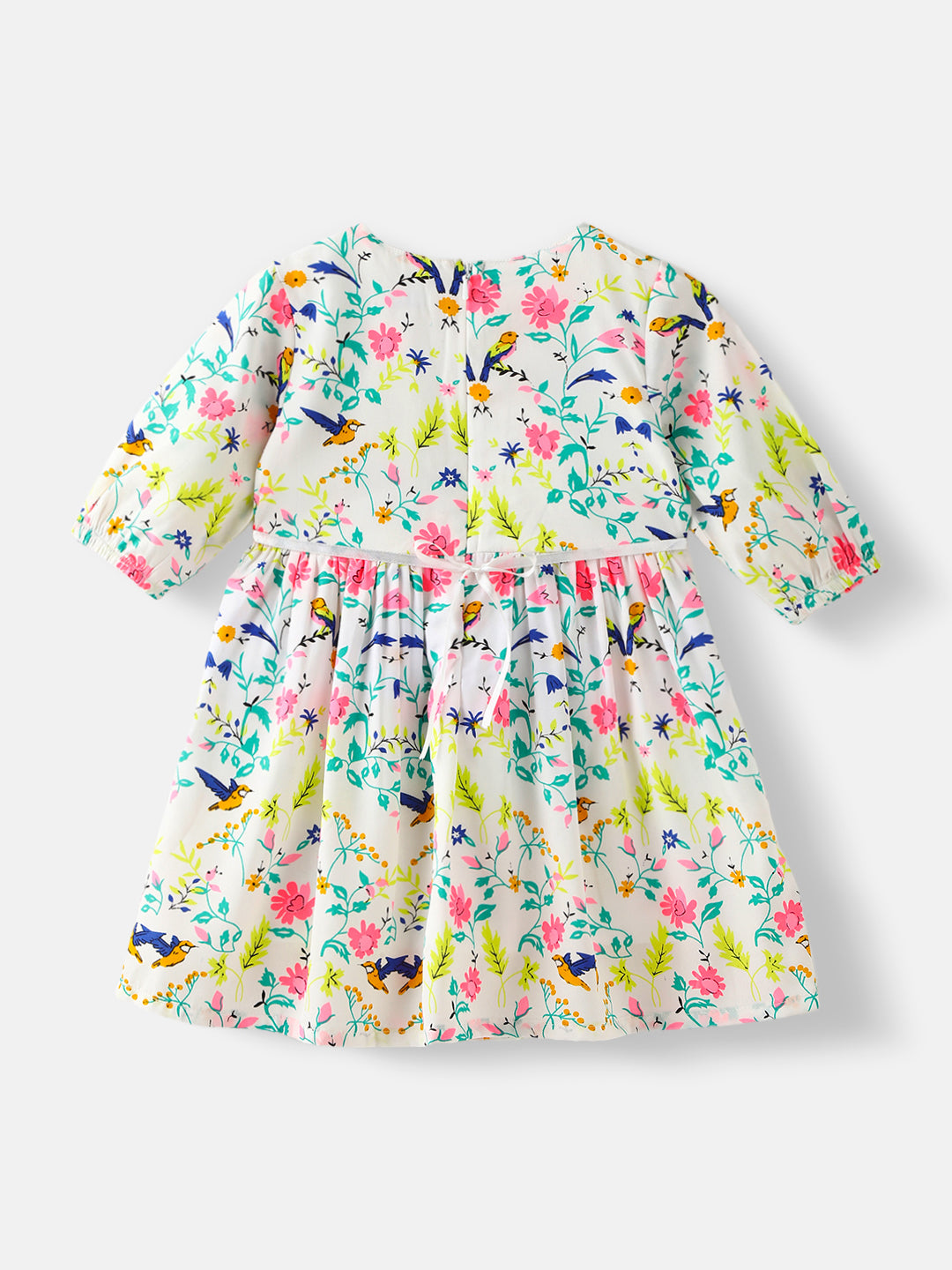 Nautinati Girls' Floral Printed Knee Length Dress