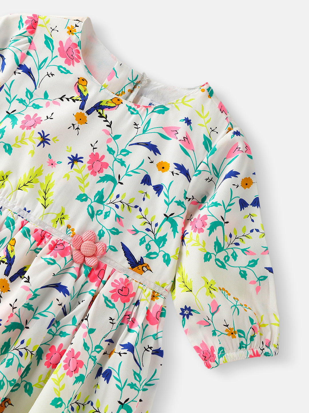 Nautinati Girls' Floral Printed Knee Length Dress