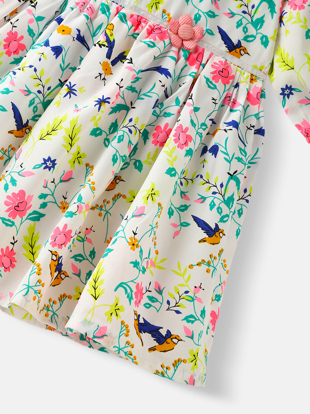 Nautinati Girls' Floral Printed Knee Length Dress