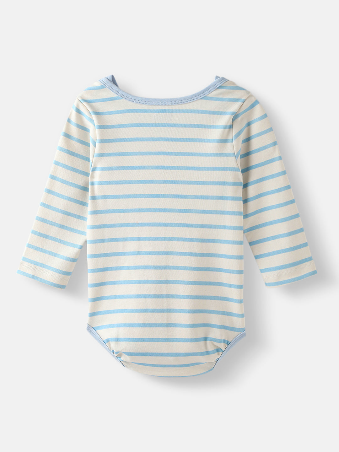 Nautinati Boys' Interlock Cotton Striped Bodysuit with Beanie & Booties