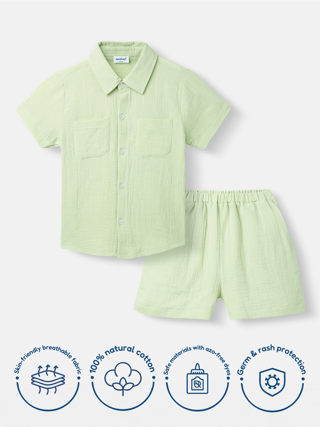 Boys Shirt and Shorts Set | Front Pocket Shirt | Clothing Set for 2-10 Years