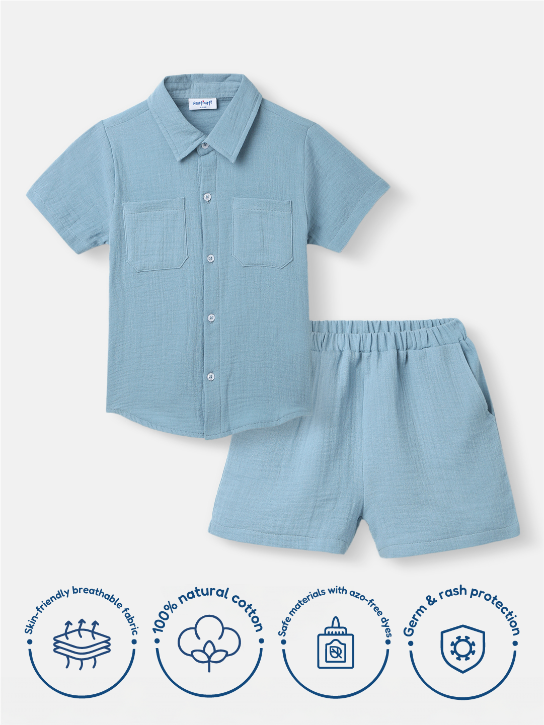 Boys Shirt and Shorts Set | Front Pocket Shirt | Clothing Set for 2-10 Years