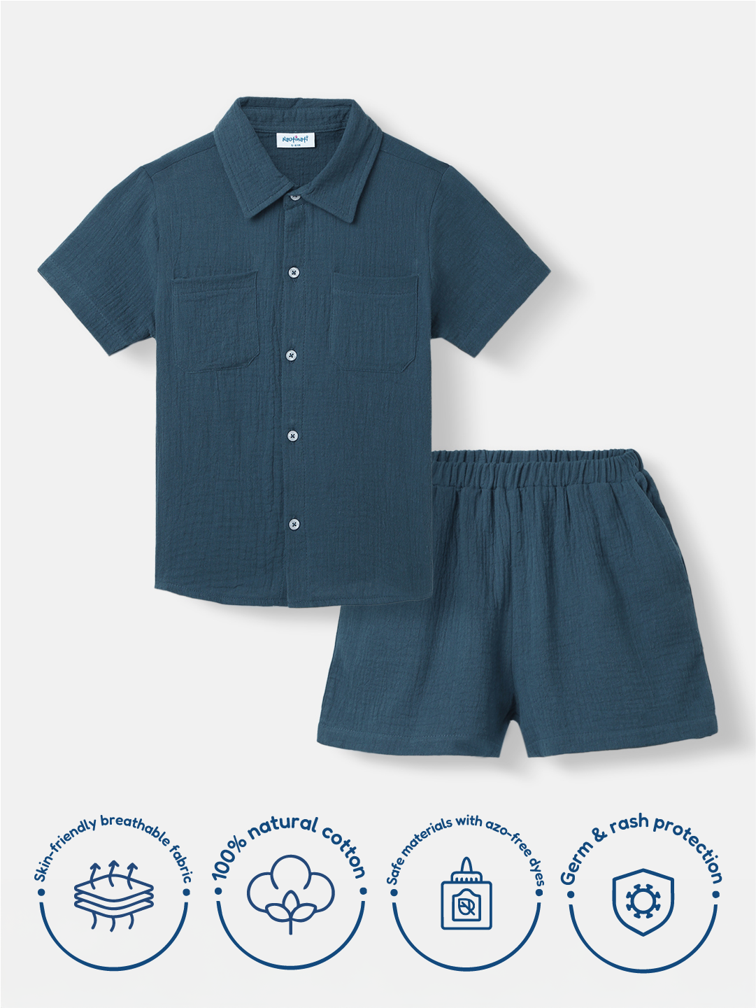 Boys Shirt and Shorts Set | Front Pocket Shirt | Clothing Set for 2-10 Years
