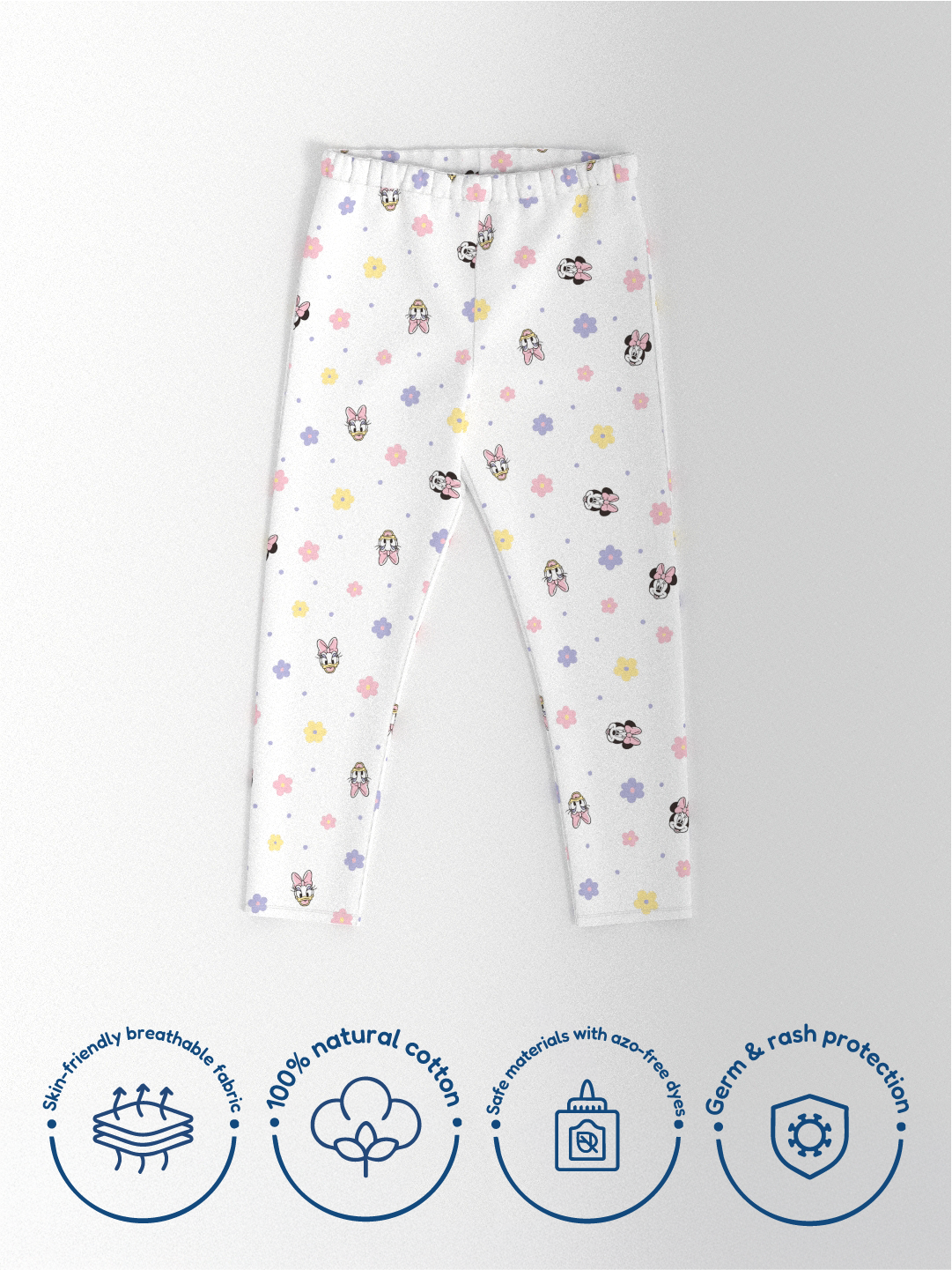 Nautinati Disney Minnie Mouse & Daisy All-Over summer floral Print Leggings for Girls