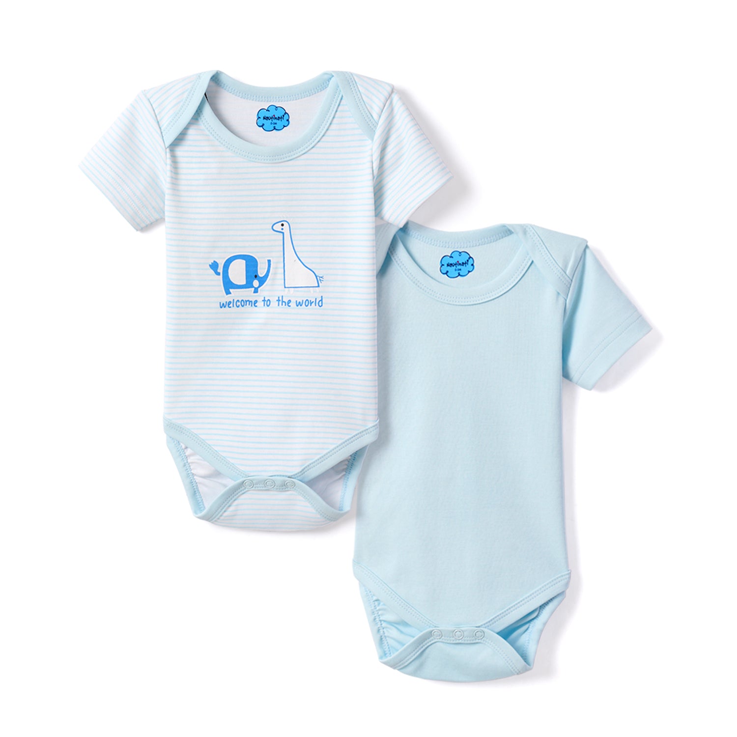 Nautinati Soft Cotton Bodysuits for Infants Newborn Baby Boys & Girls Pack of 2