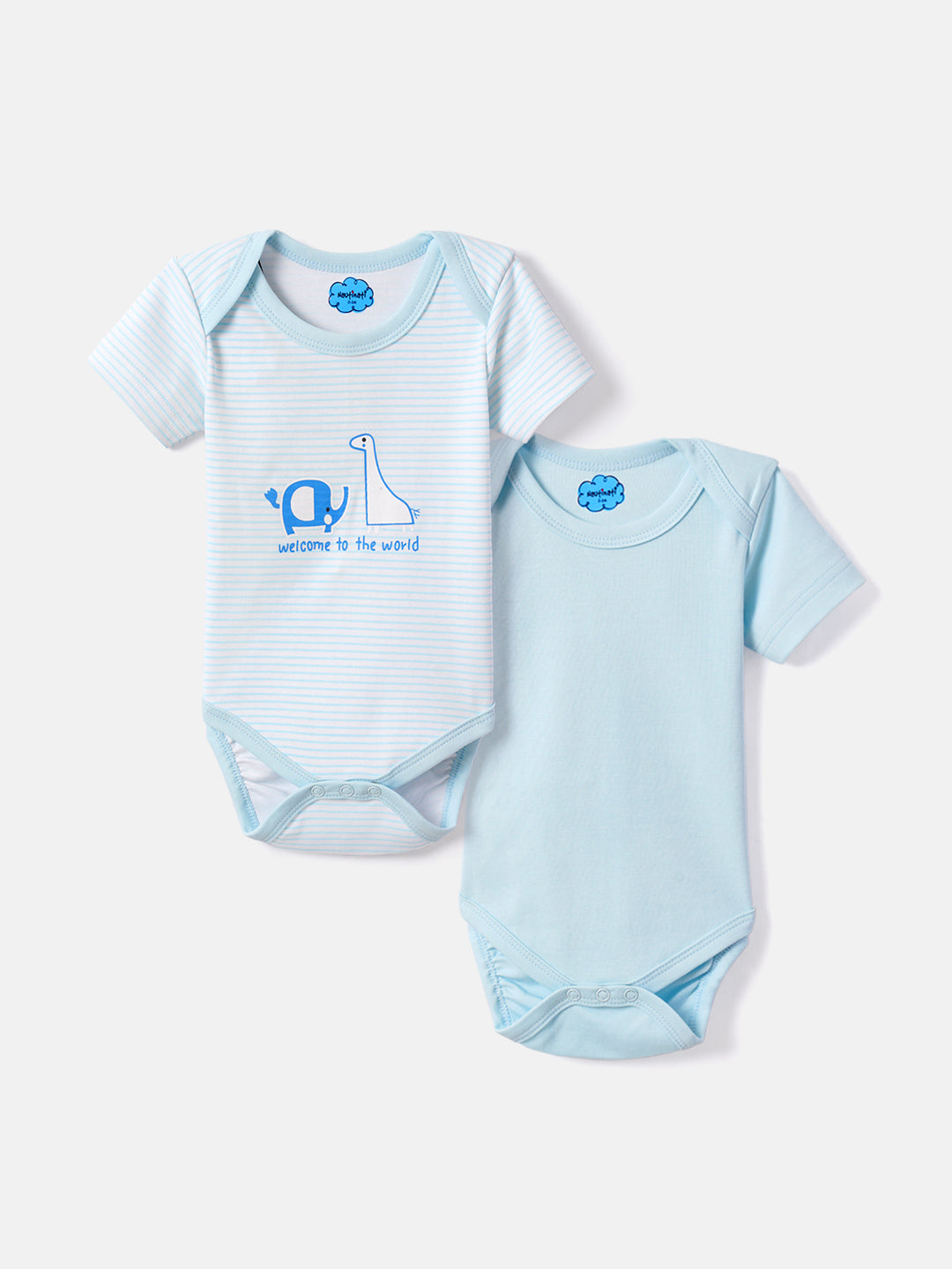 Nautinati Soft Cotton Bodysuits for Infants Newborn Baby Boys & Girls Pack of 2