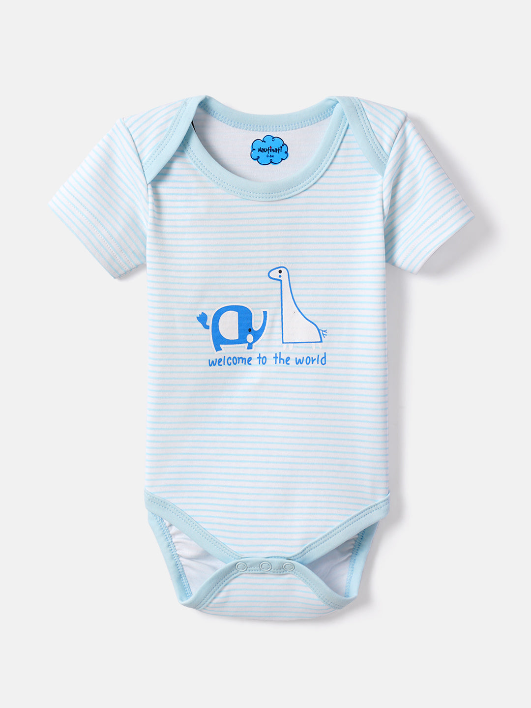 Nautinati Soft Cotton Bodysuits for Infants Newborn Baby Boys & Girls Pack of 2