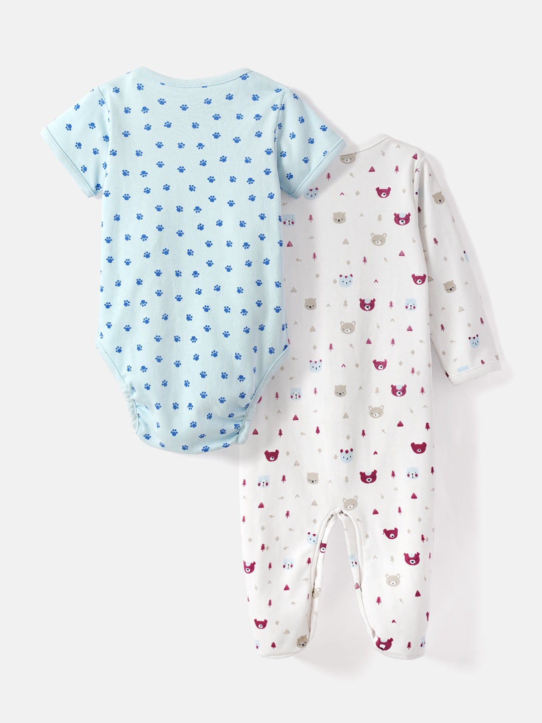Nautinati Soft Cotton Bodysuits for Infants Newborn Baby Boys & Girls Pack of 2