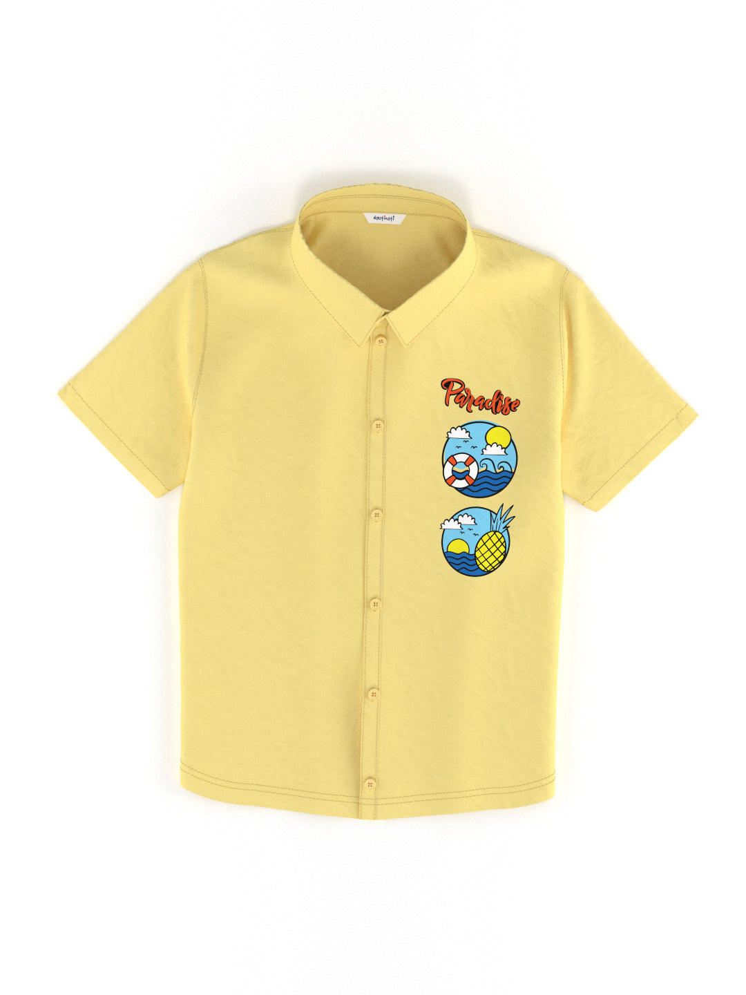 Nautinati Boys' Cotton Graphic Printed Shirt and Cargo Shorts with Patch Pockets