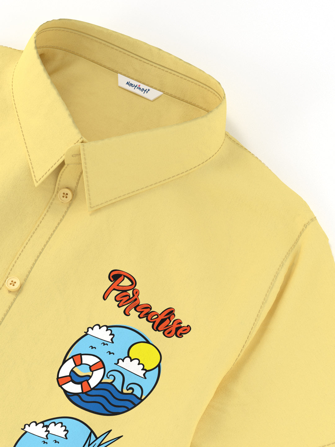 Nautinati Boys' Cotton Graphic Printed Shirt and Cargo Shorts with Patch Pockets