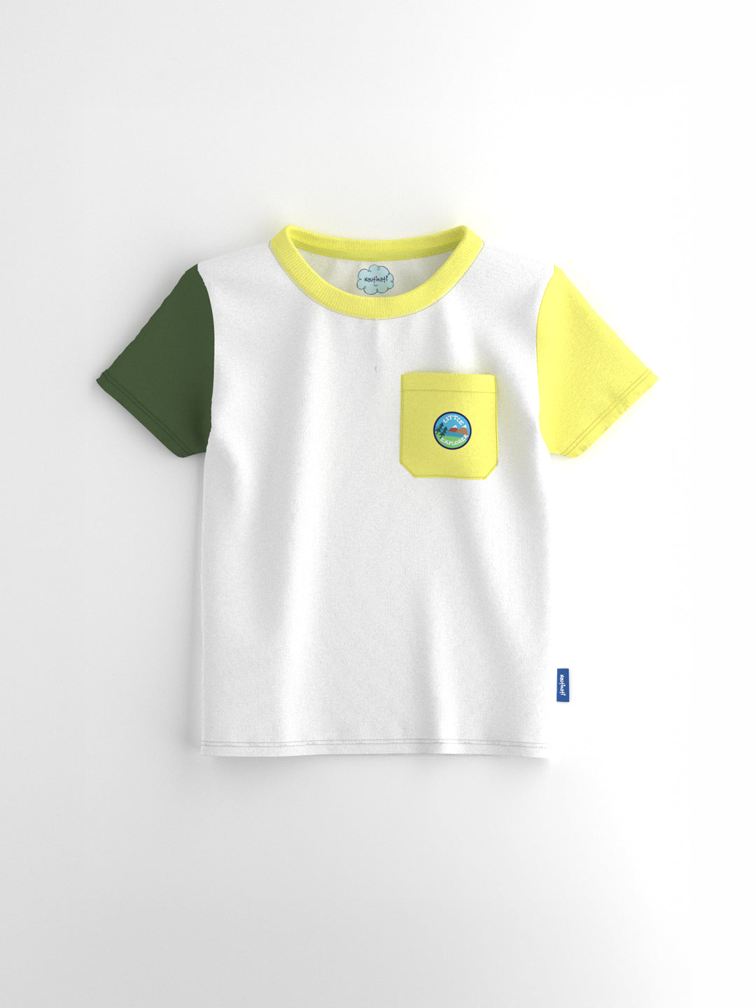 Nautinati Boys' Cotton Colourblock Sleeve T-shirt and Shorts Set