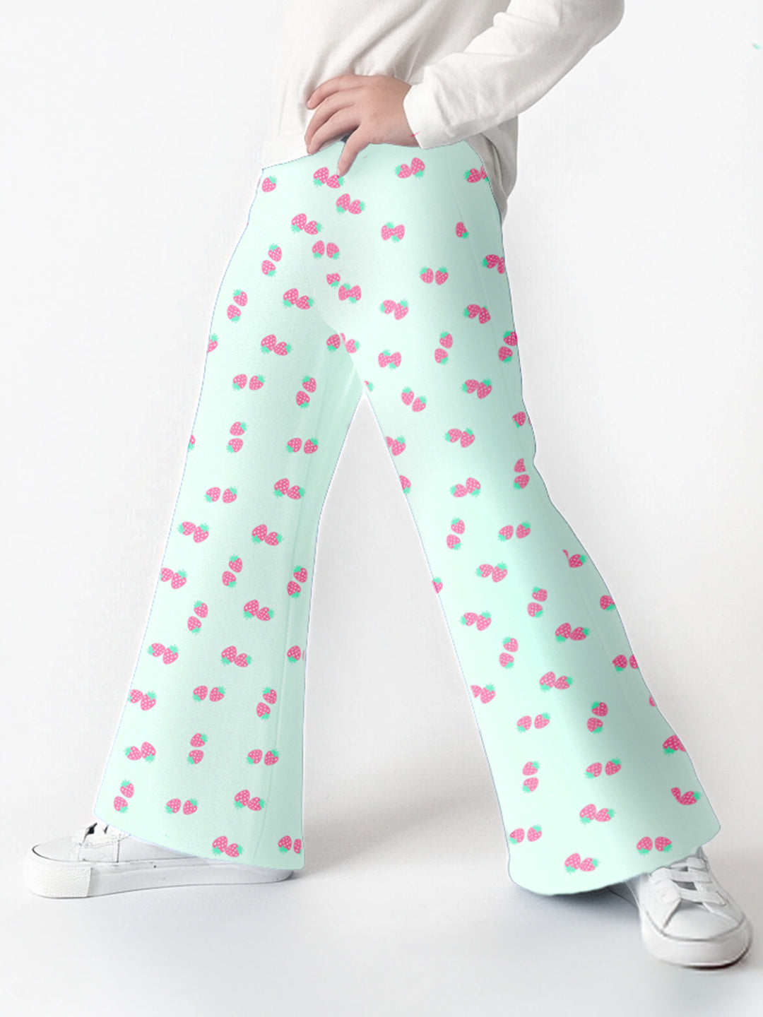Nautinati's Girls' Cotton All-over Strawberry Print Leggings