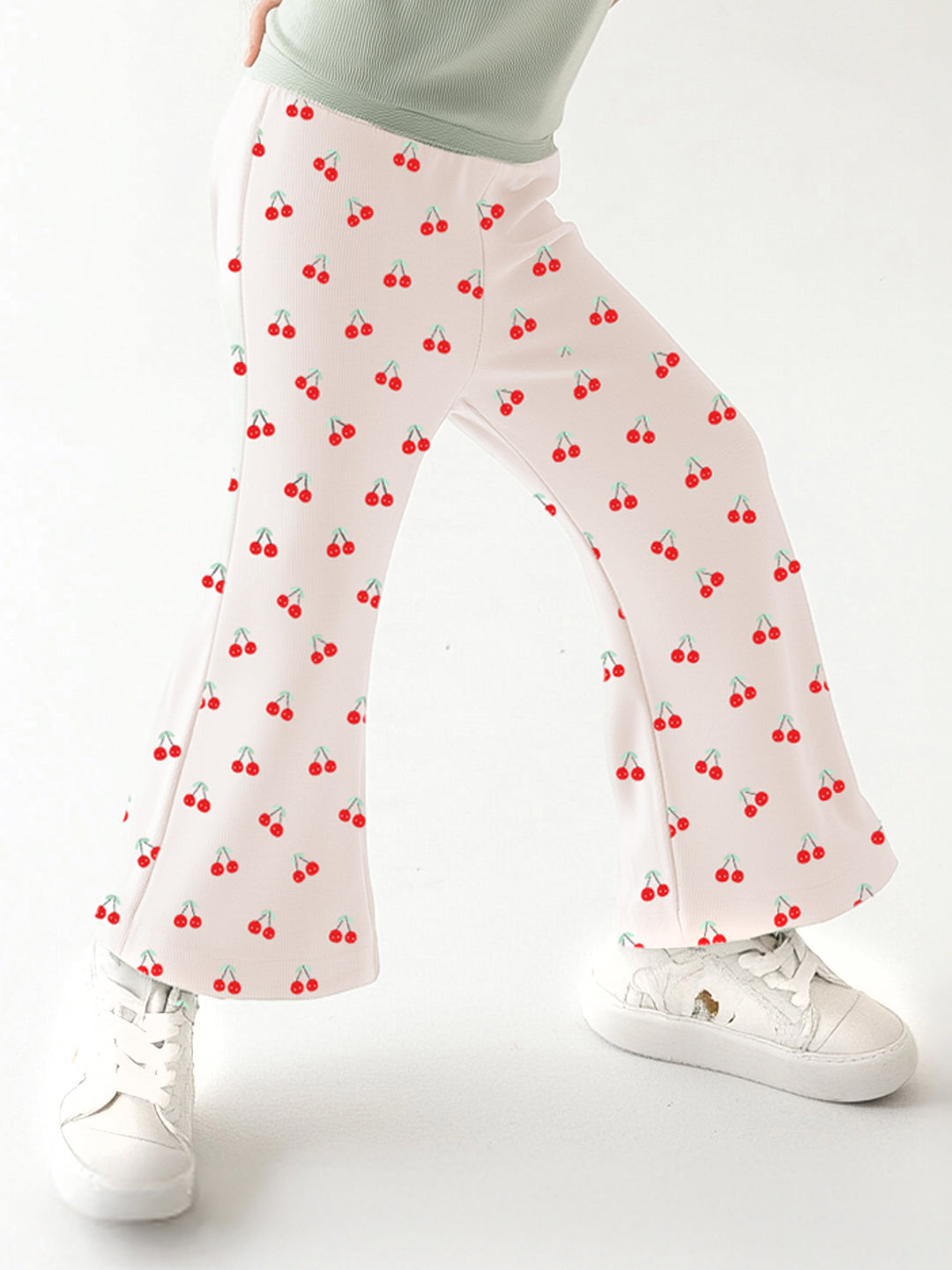 Nautinati's Girls' Cotton All-over Cherry Print Leggings