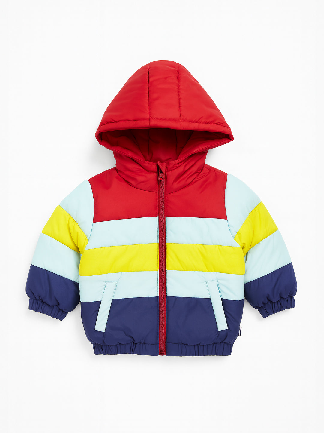 Nautinati Striped Multicolour Hooded Puffer Jacket for Boys