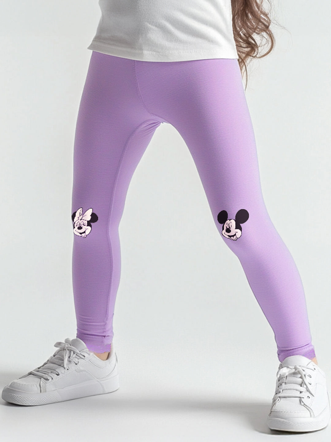 Girls Graphic Print Leggings | Lace at Bottom Hem | Disney Print | 3-24 Months