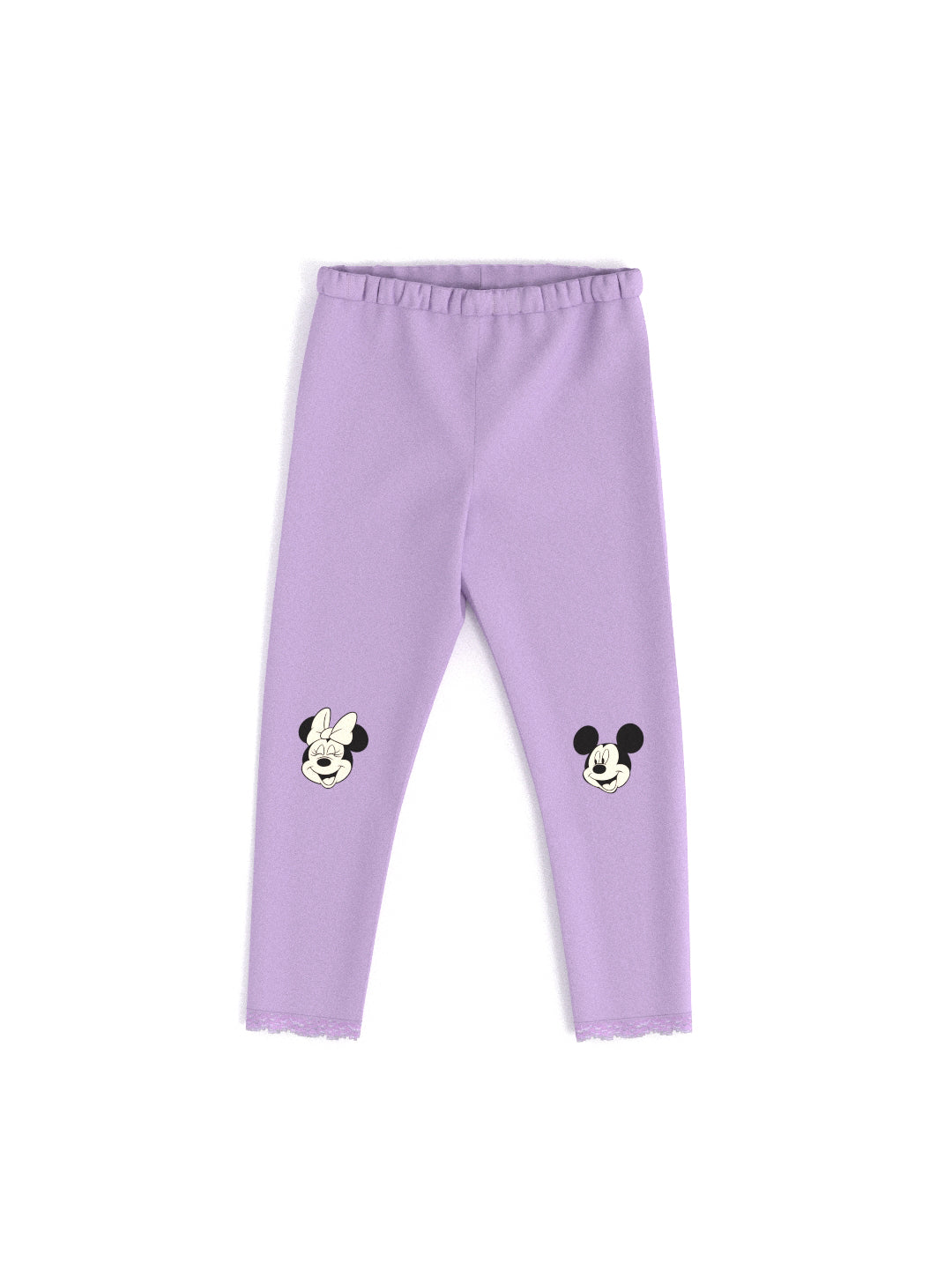 Girls Graphic Print Leggings | Lace at Bottom Hem | Disney Print | 3-24 Months