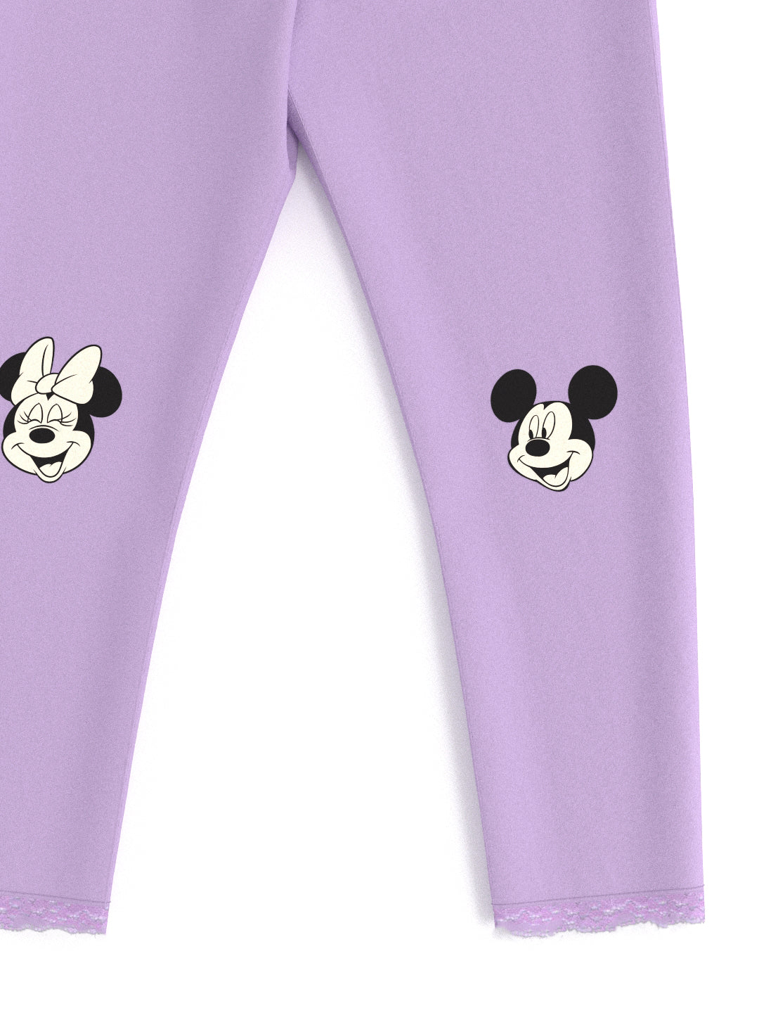 Girls Graphic Print Leggings | Lace at Bottom Hem | Disney Print | 3-24 Months