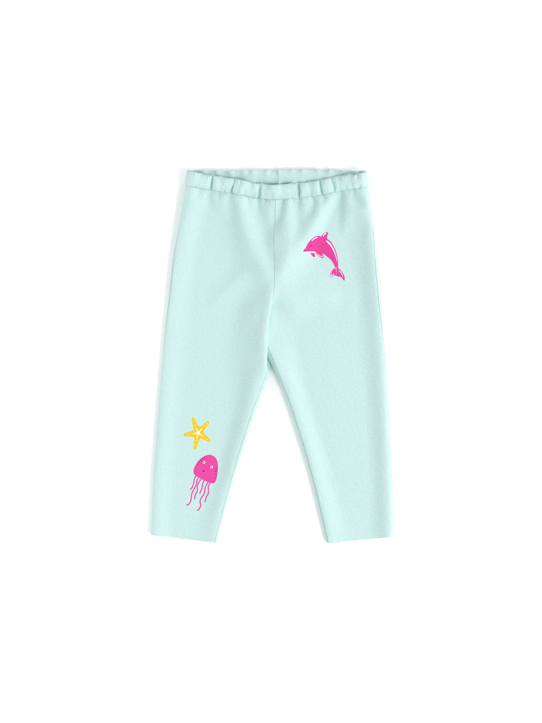 Nautinati Girls' Cotton Sea Creature Print Leggings